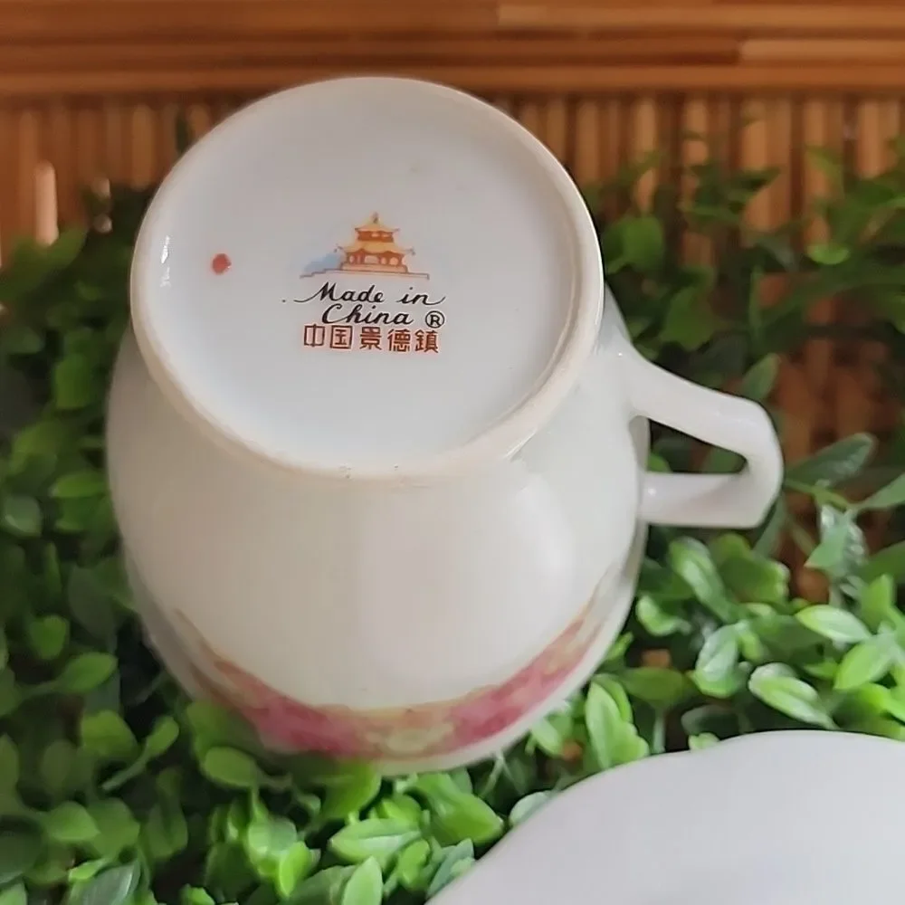 Vintage Floral Versai Made In China Teacup & Saucer